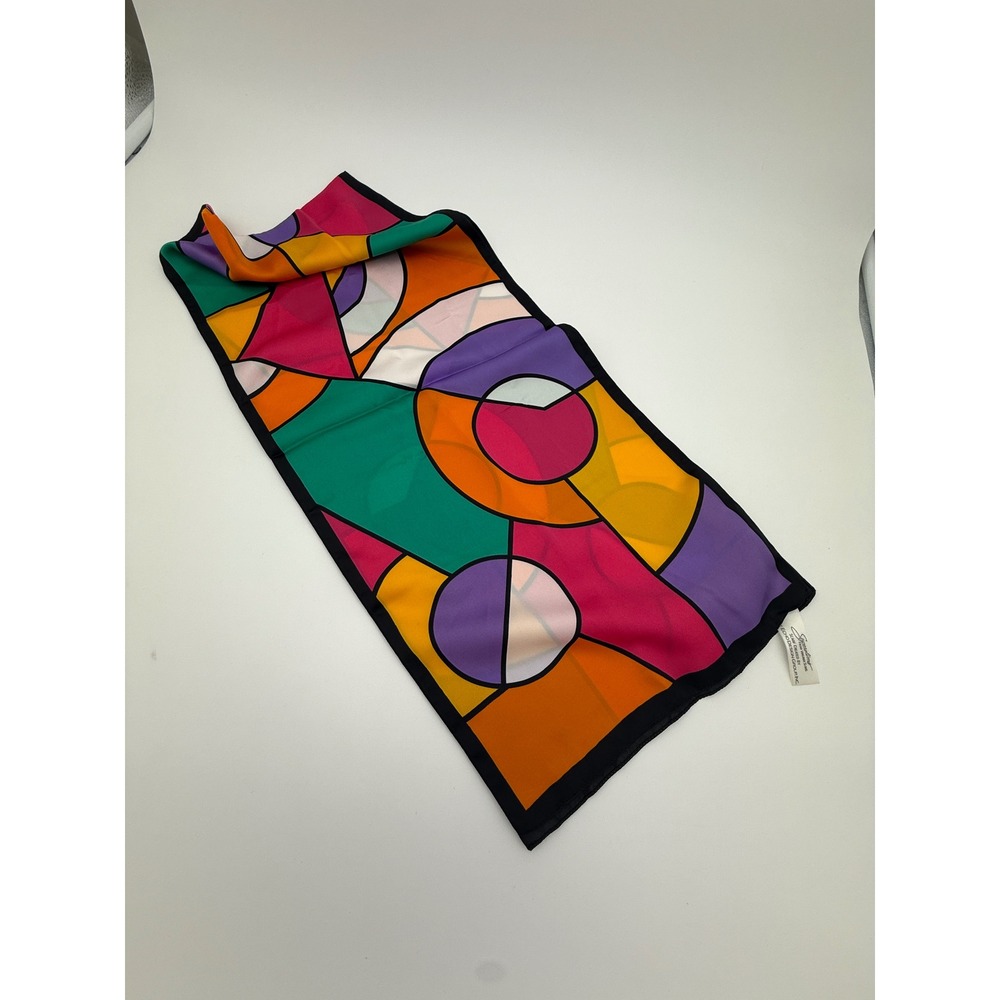 Echo Design Virginia Slims Silk Neck Tie Scarf Geometric Abstract Multicolor